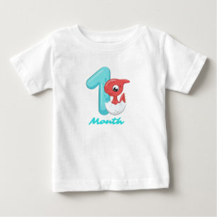 One Month cute dinosaur Baby T-Shirt