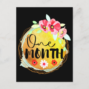 One-Month-Old Baby Milestone Label Postcard
