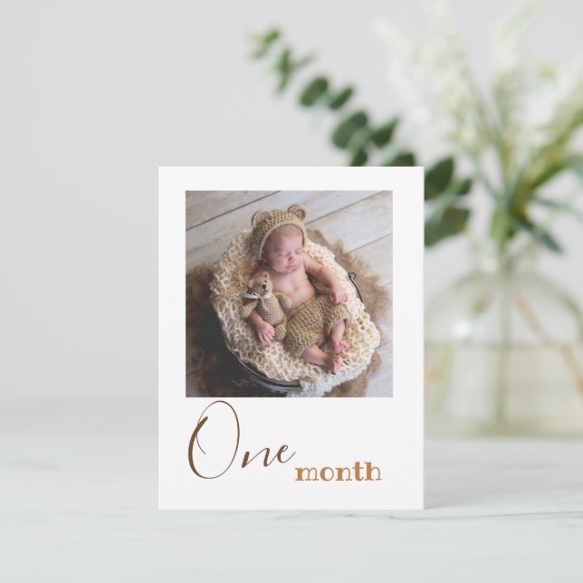 One Month Photo First Birthday Banner Card (Standing Front)