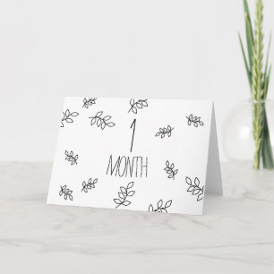 One Month (Simple Floral) Card