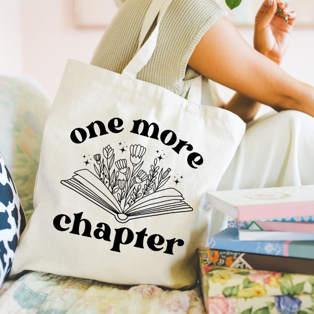 One More Chapter Book Lover Saying Tote Bag (Creator Uploaded)