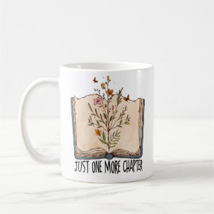 One more chapter book wild flowers butterfly coffee mug