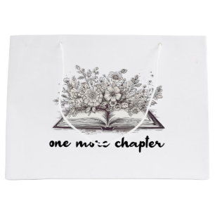 One More Chapter Book With Flowers  Large Gift Bag