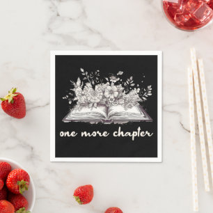 One More Chapter Book With Flowers Napkin