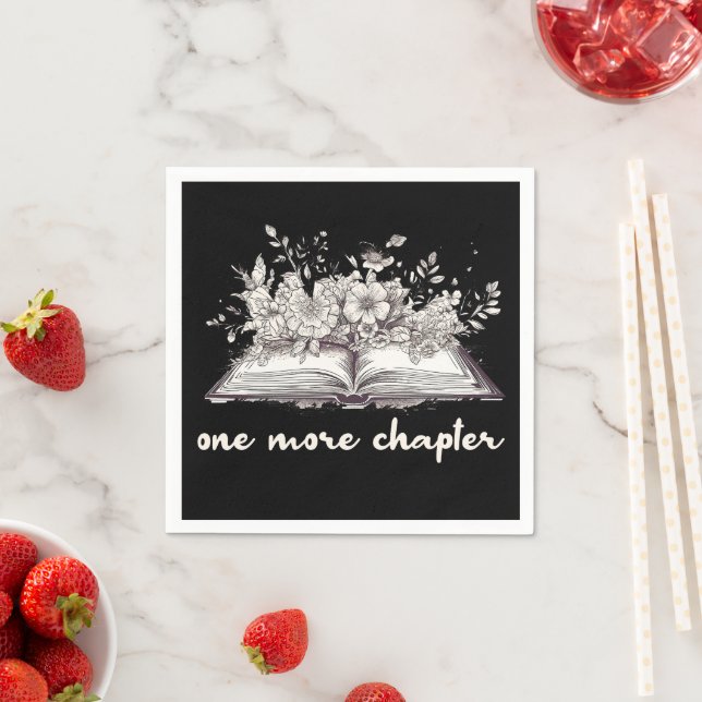 One More Chapter Book With Flowers  Napkin (Insitu)
