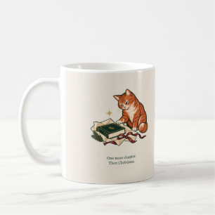 One More Chapter Christmas Cat White Coffee Mug