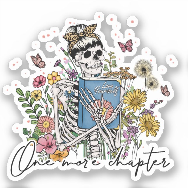 One More Chapter Floral Skeleton (Front)