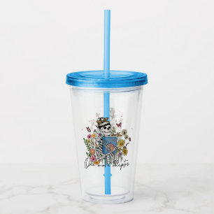 One More Chapter Floral Skeleton Acrylic Tumbler