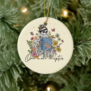 One More Chapter Floral Skeleton Ceramic Tree Decoration