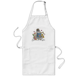 One More Chapter Floral Skeleton Long Apron