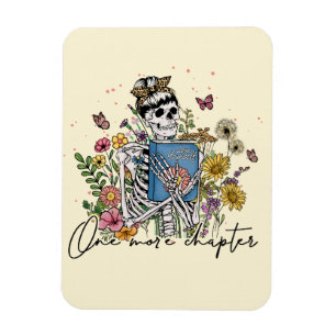 One More Chapter Floral Skeleton Magnet