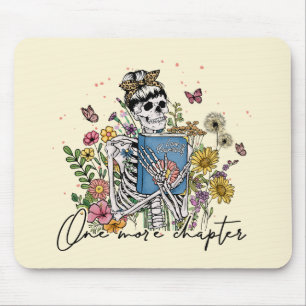 One More Chapter Floral Skeleton Mouse Mat