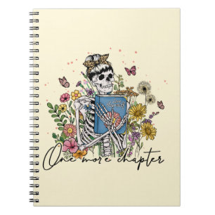 One More Chapter Floral Skeleton Notebook