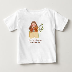 One More Chapter, One More Cup   Cosy Book Lover  Baby T-Shirt