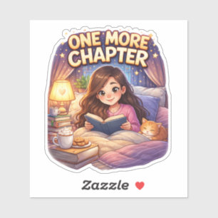 One More Chapter Reading Custom-Cut Vinyl Sticker