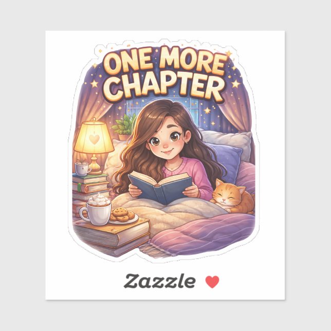 One More Chapter Reading Custom-Cut Vinyl Sticker (Sheet)