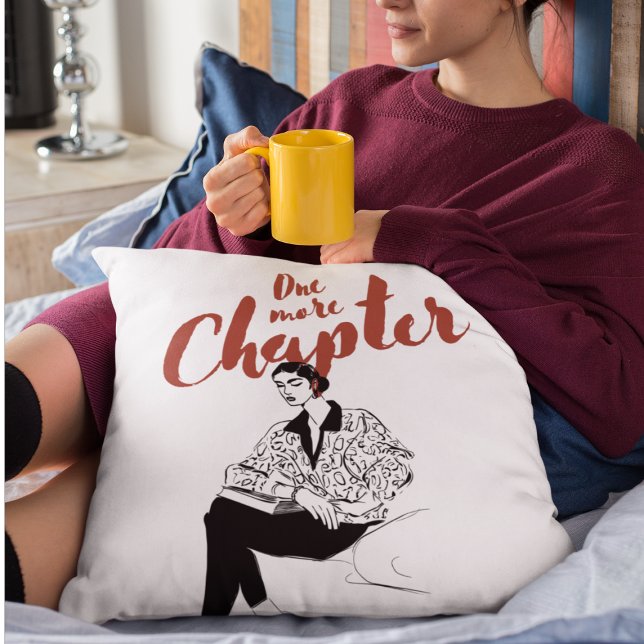 One More Chapter Red Script l Book Lovers & Reader Cushion (Creator Uploaded)