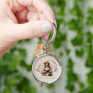 One More Chapter Textured Background Key Ring
