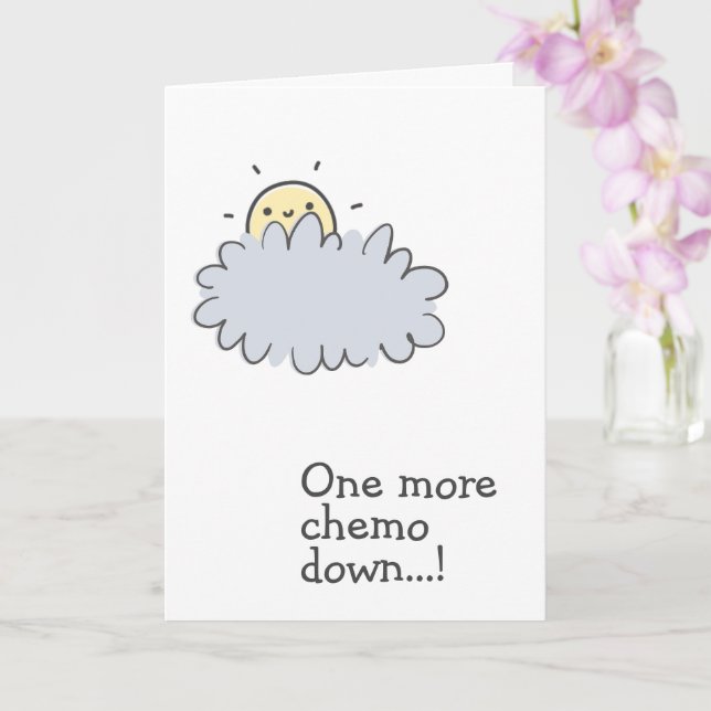 One more Chemo Down! Cute Cancer Support Card (Orchid)