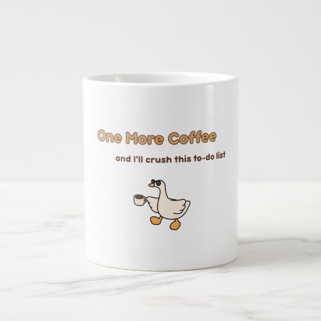 One More Coffee duck design Large Coffee Mug (Front)