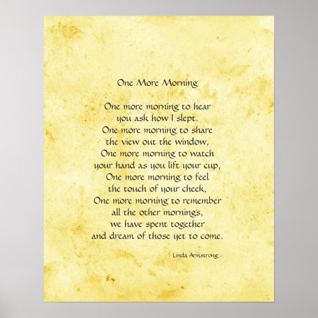 One More Morning Poetry Poster (Front)