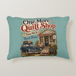 One More Quilt Shop Vintage Cottage Scene Decorative Cushion