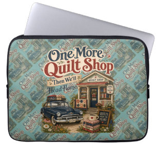 One More Quilt Shop Vintage Cottage Scene Laptop Sleeve