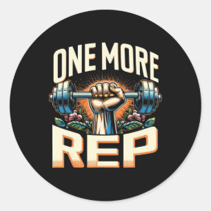 One More Rep Barbell Bodybuilding Classic Round Sticker