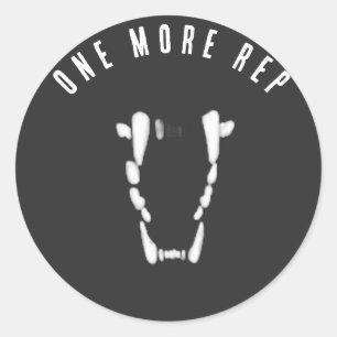 One More Rep Classic Jaws T Shirt Round Sticker