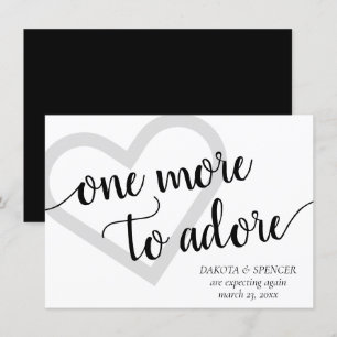 One More to Adore Simple Black Heart Pregnancy Announcement