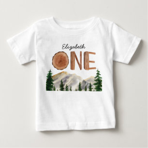 One Mountains Personalised Birthday Baby T-Shirt