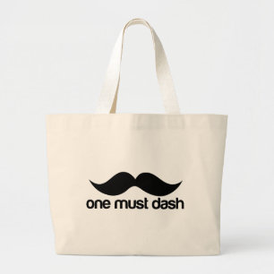ONE MUST DASH (MOUSTACHE) LARGE TOTE BAG