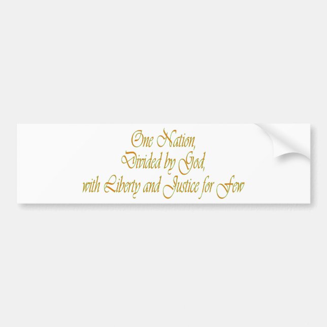 One nation... bumper sticker (Front)