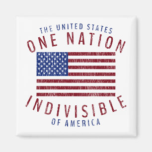 One Nation Indivisible American Flag Design Magnet