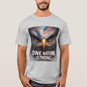 One Nation Strong USA Flag Patriotic Gift T-Shirt