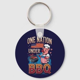 One Nation Under BBQ – Vintage Chef Grillmaster Key Ring