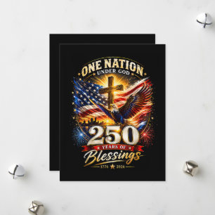 One Nation Under God 250 Years 250th Anniversary  Holiday Card