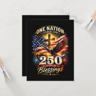 One Nation Under God 250 Years 250th Anniversary Invitation