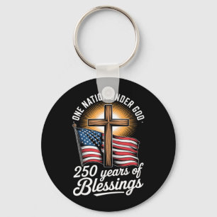 One Nation Under God 250 Years 250th Anniversary Key Ring