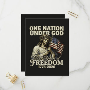 One Nation Under God 250 Years Blessings Invitation Postcard