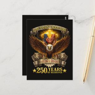 One Nation Under God 250 Years Blessings Postcard
