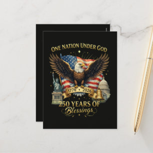One Nation Under God 250 Years Holiday Postcard