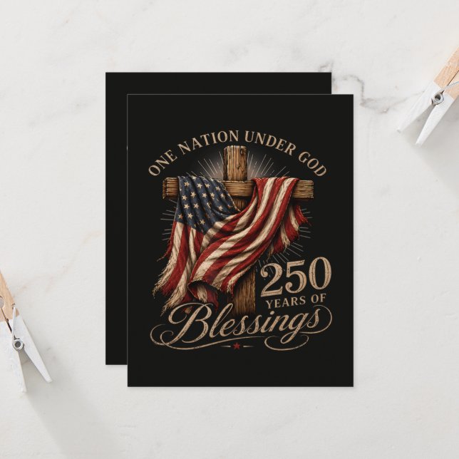 One Nation Under God 250 Years  Invitation (Front/Back In Situ)