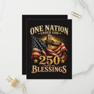 One Nation Under God 250 Years Invitation Postcard