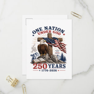 One Nation Under God 250 Years Invitation Postcard