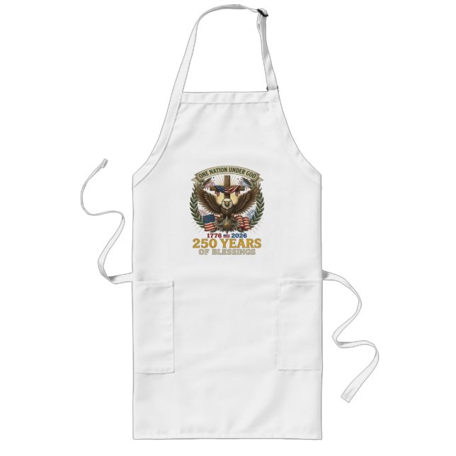 One Nation Under God 250 Years Long Apron (Front)