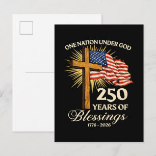 One Nation Under God 250 Years of Blessings Announcement Postcard