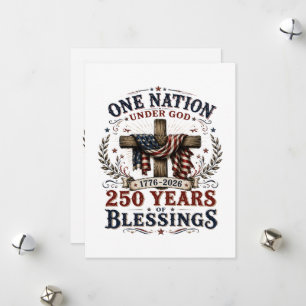 One Nation Under God 250 Years Of Blessings  Holiday Card