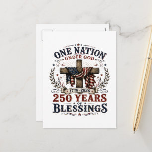 One Nation Under God 250 Years Of Blessings Holiday Postcard
