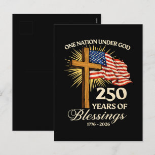 One Nation Under God  250 Years of Blessings Holiday Postcard